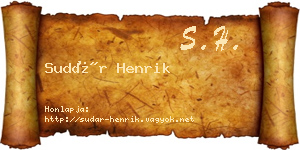Sudár Henrik névjegykártya