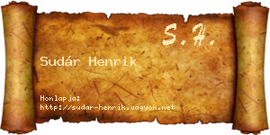 Sudár Henrik névjegykártya